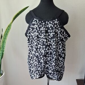Swim Solutions Black and White Boxy Tank Top